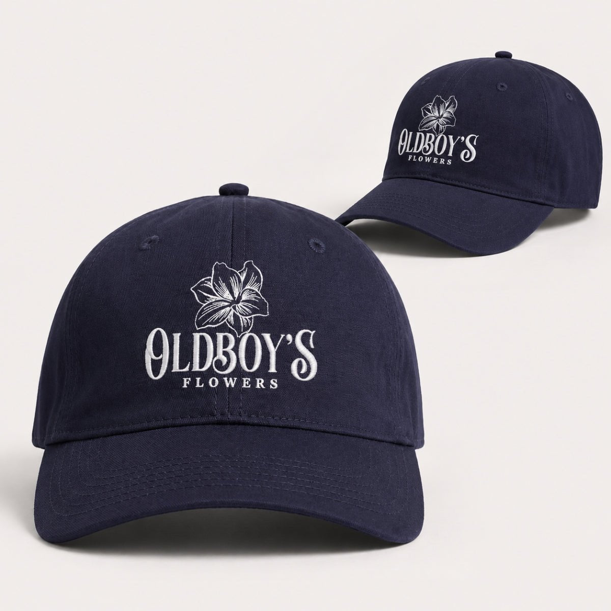 Oldboy’s Flowers Cap | Navy Cotton Logo Cap - Oldboy&