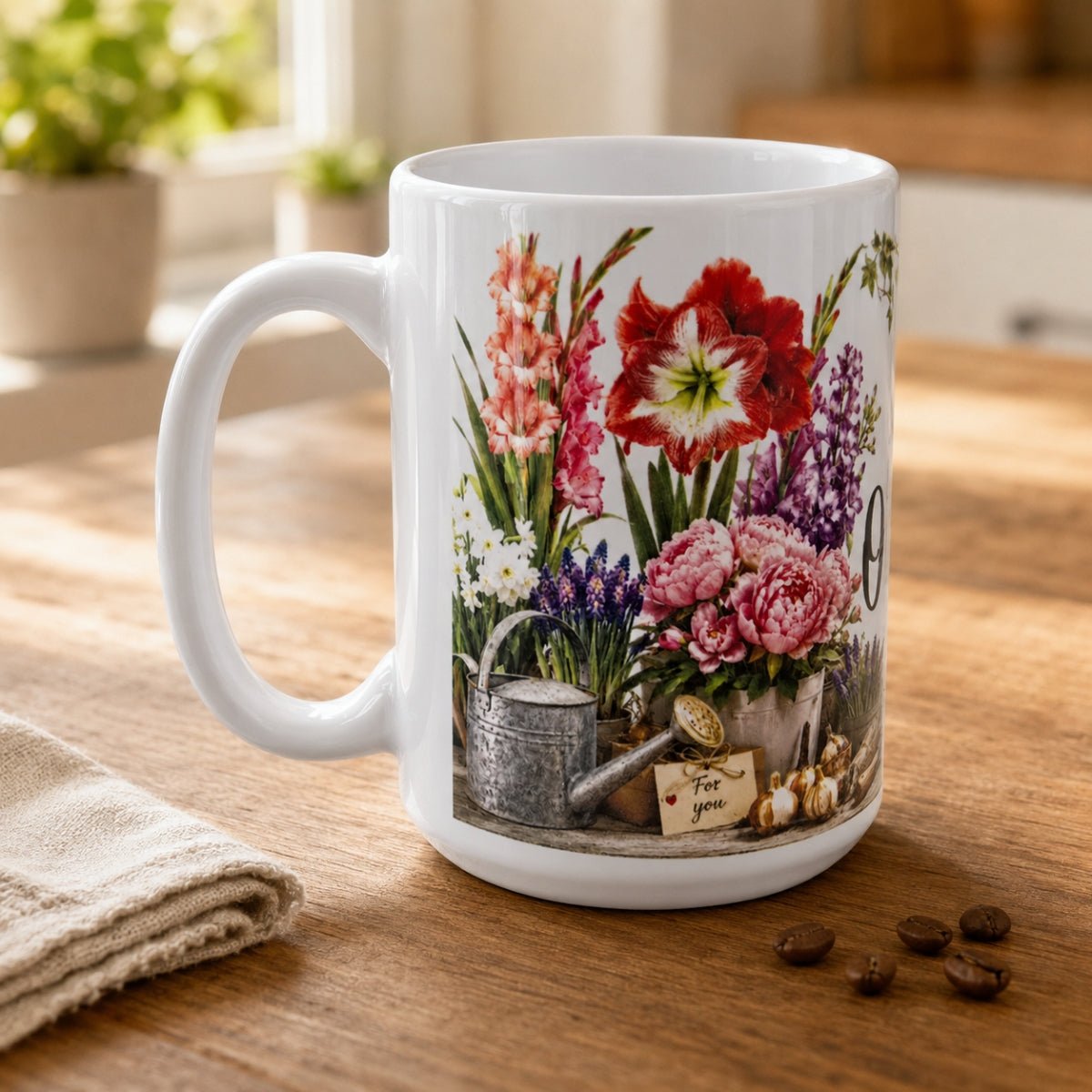 Oldboy’s Flowers Coffee Mug | 15oz White Ceramic Mug - Oldboy&