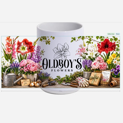 Oldboy’s Flowers Coffee Mug | 15oz White Ceramic Mug - Oldboy&