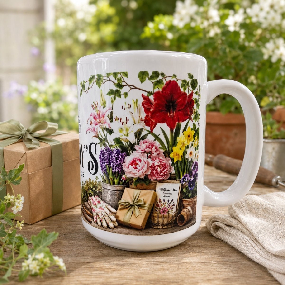 Oldboy’s Flowers Coffee Mug | 15oz White Ceramic Mug - Oldboy&