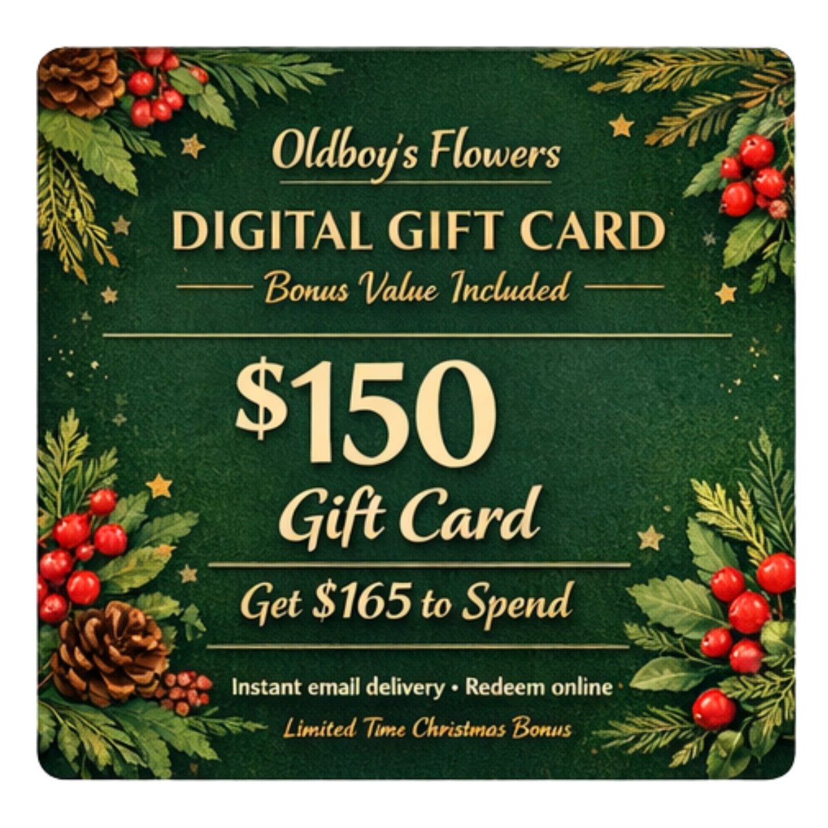 Oldboy’s Flowers Digital Gift Card – Bonus Value Included - Oldboy&