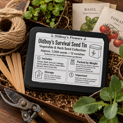 Oldboy’s Survival Seed Tin – Vegetable &amp; Herb Growing Kit - Oldboy&