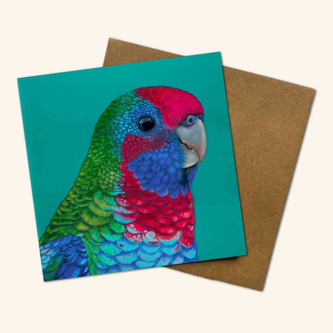 Percy the Crimson Rosella Greeting Card - Oldboy&
