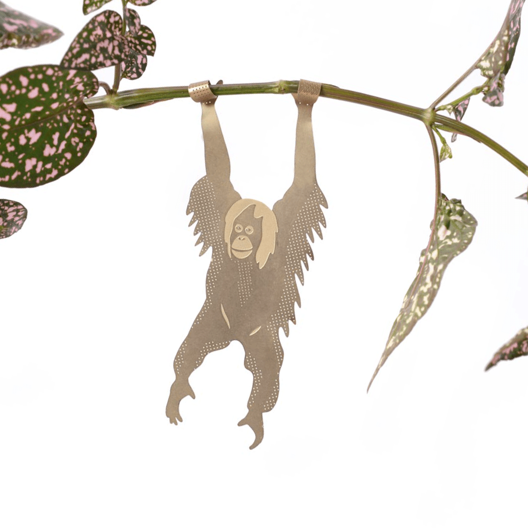 Plant Animal – Orangutan Brass Plant Hugger Pal - Oldboy&