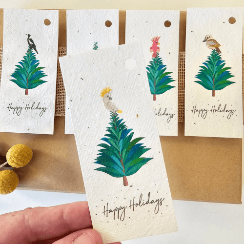 Plantable Aussie Bird Gift Tags – Set of 12 Eco Seed Tags with Native Flower Seeds - Oldboy&