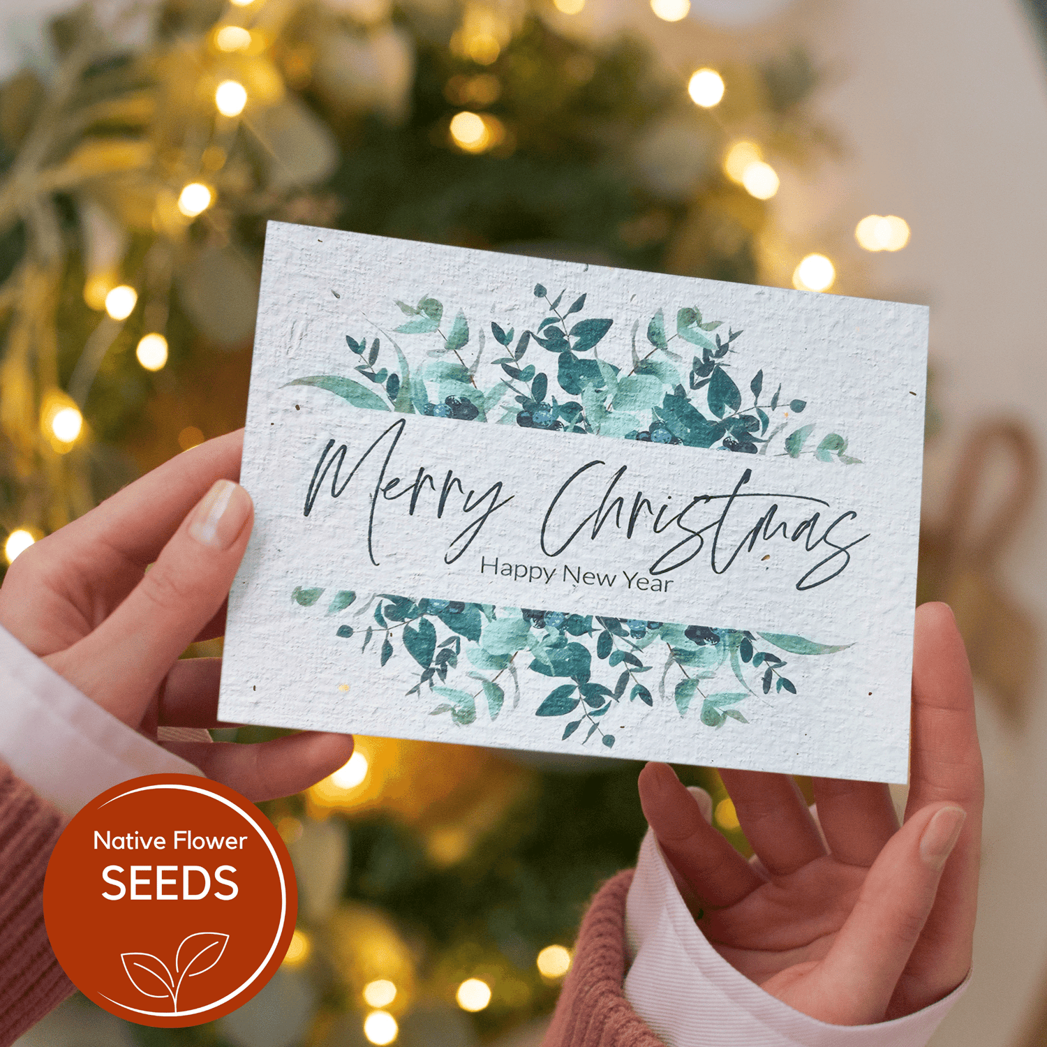 Plantable Christmas Eucalypt Bouquet Card – Bottlebrush Seed Paper with Recycled Envelope - Oldboy&