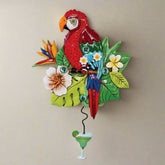 "Polly Parrot" Clock | Hand - Painted Nature - Inspired Wall Clock - Oldboy&