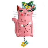 "Pretty Kitty Pink" Clock | Hand - Painted Nature - Inspired Wall Clock - Oldboy&