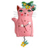 "Pretty Kitty Pink" Clock | Hand - Painted Nature - Inspired Wall Clock - Oldboy&