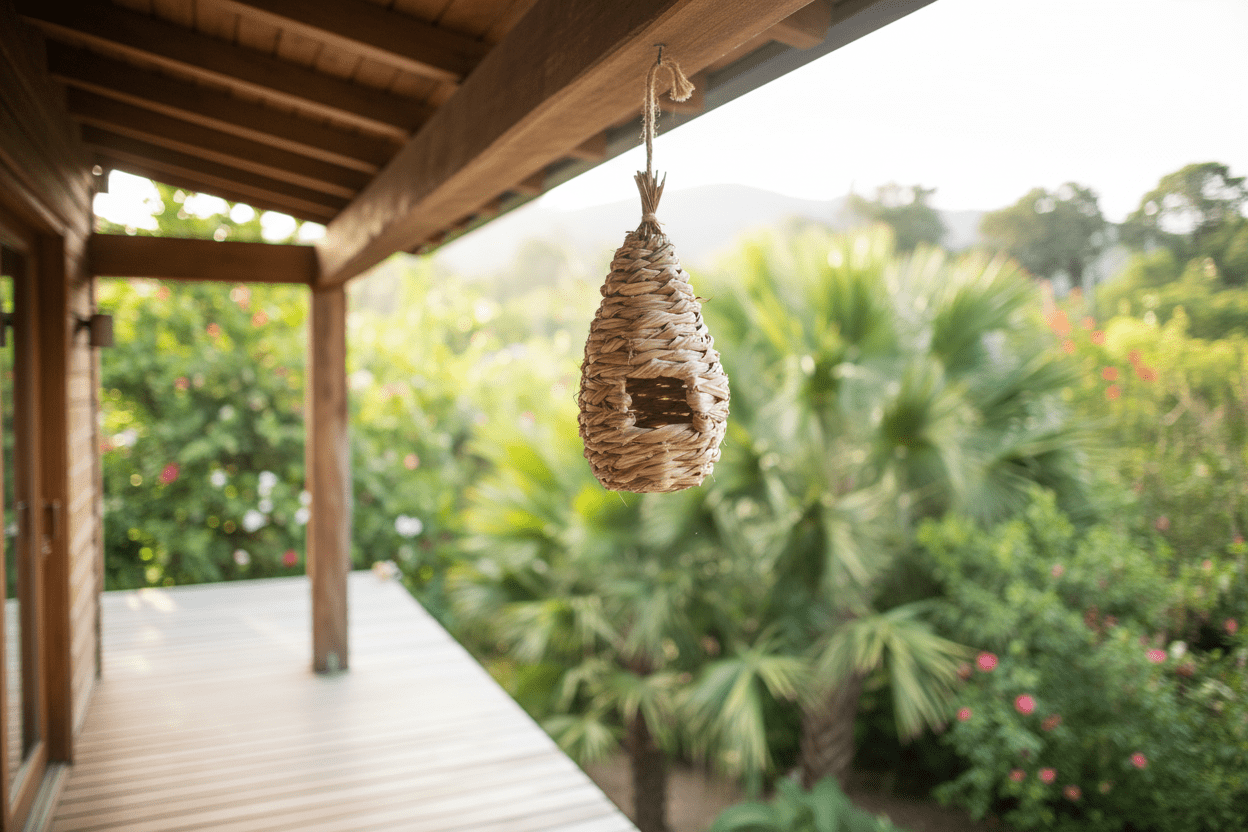 Roosting Pocket Nest GPM620 – Hand - Woven Reed Grass Hanging Bird Shelter - Oldboy&