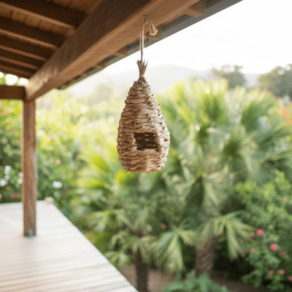 Roosting Pocket Nest GPM620 – Hand - Woven Reed Grass Hanging Bird Shelter - Oldboy&