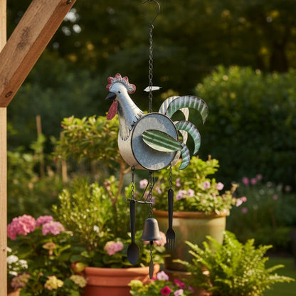Rustic Rooster Metal Wind Chime – 72cm - Oldboy&