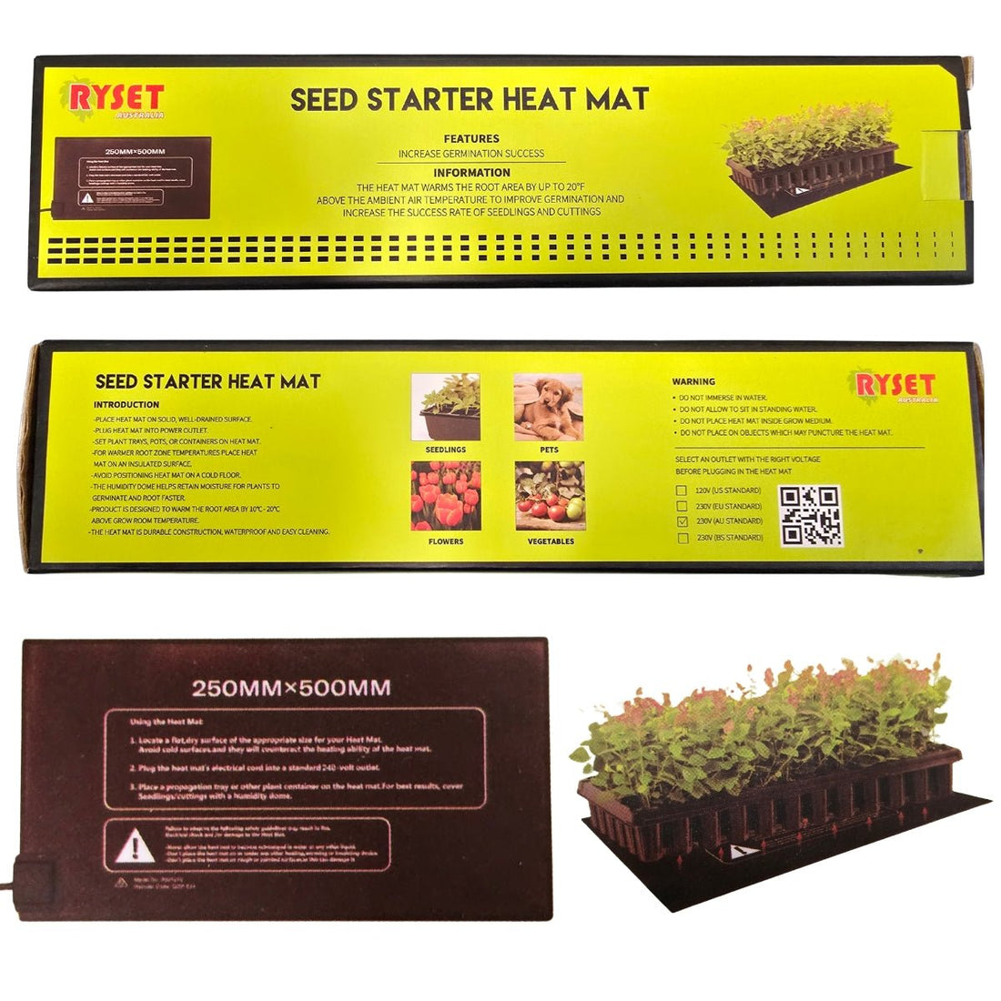 Ryset Heat Mat 500mm x 250mm – Seedling &amp;amp; Propagation Heat Mat - Oldboy&