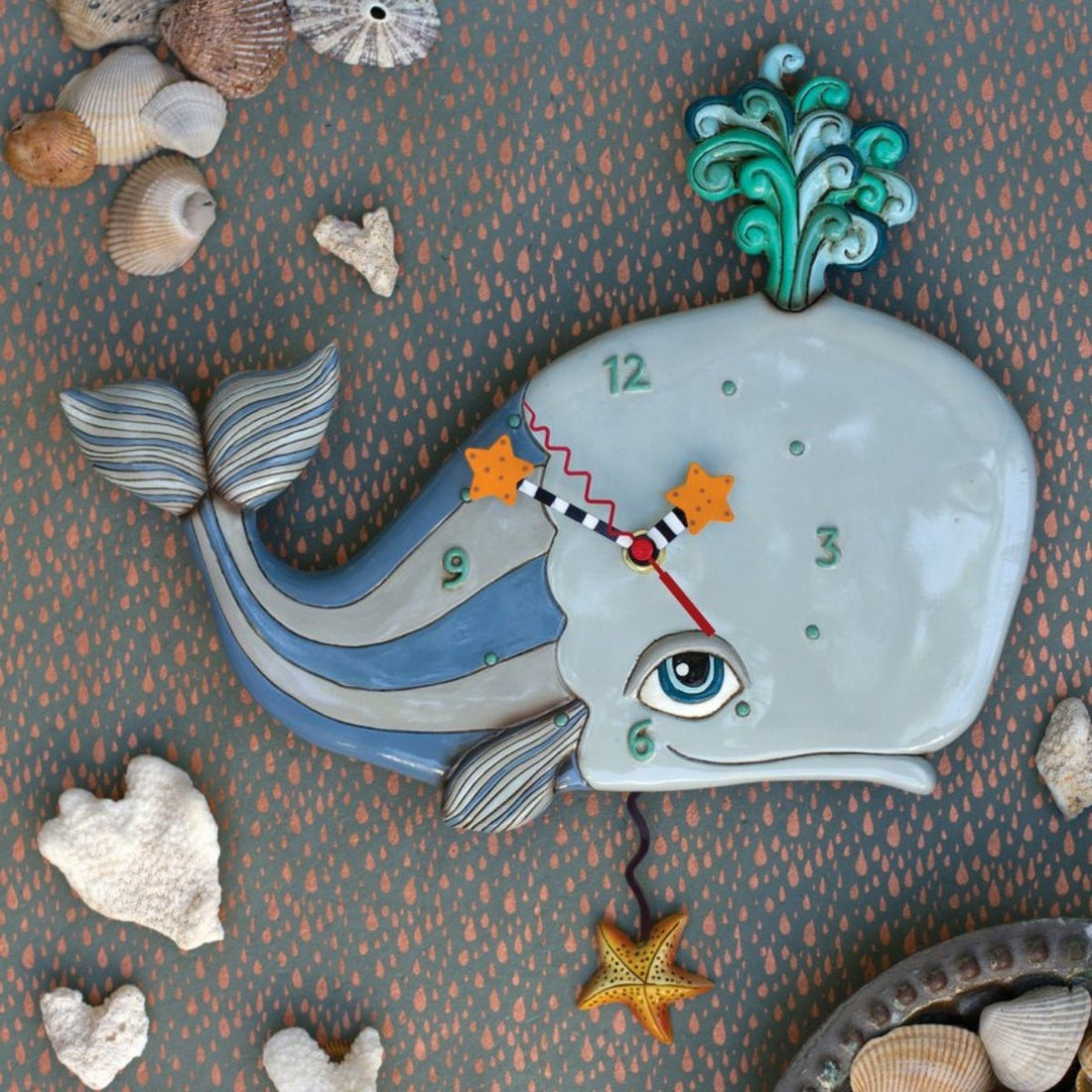 "Spouting Off" Clock | Hand - Painted Nature - Inspired Wall Clock - Oldboy&