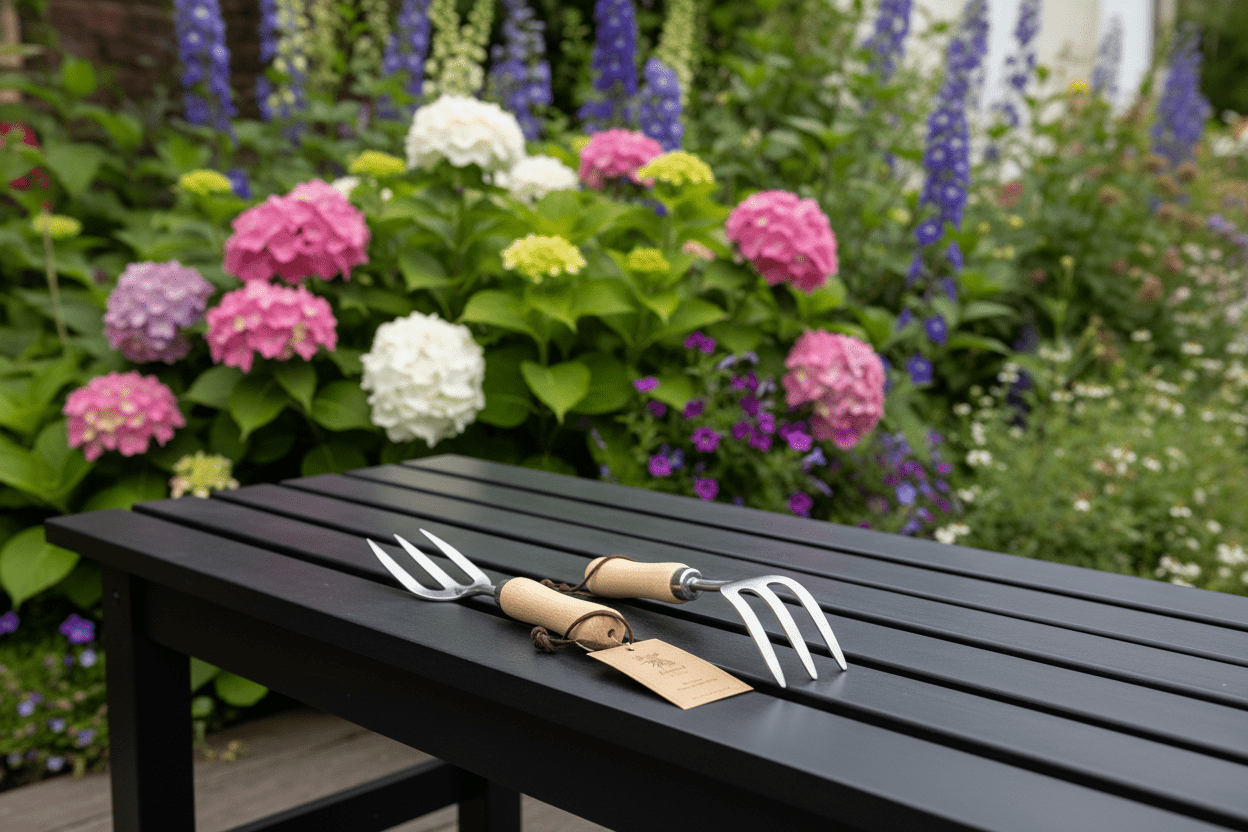 Stainless Steel Hand Fork GD709 | 310mm 3 - Prong Garden Fork with FSC Ashwood Handle - Oldboy&