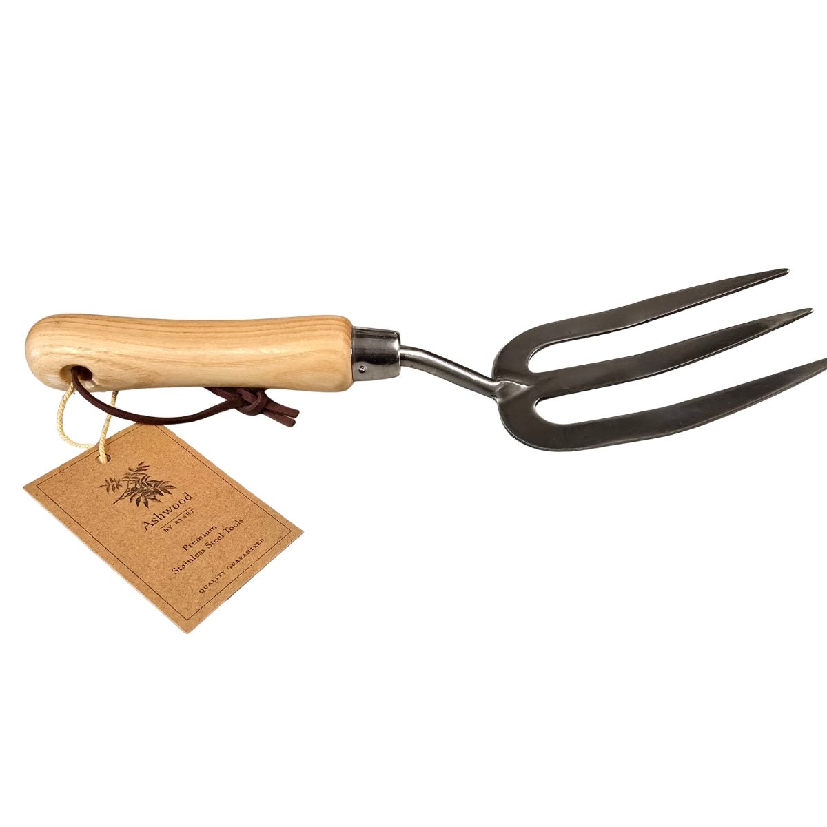 Stainless Steel Hand Fork GD709 | 310mm 3-Prong Garden Fork with FSC Ashwood Handle - Oldboy&