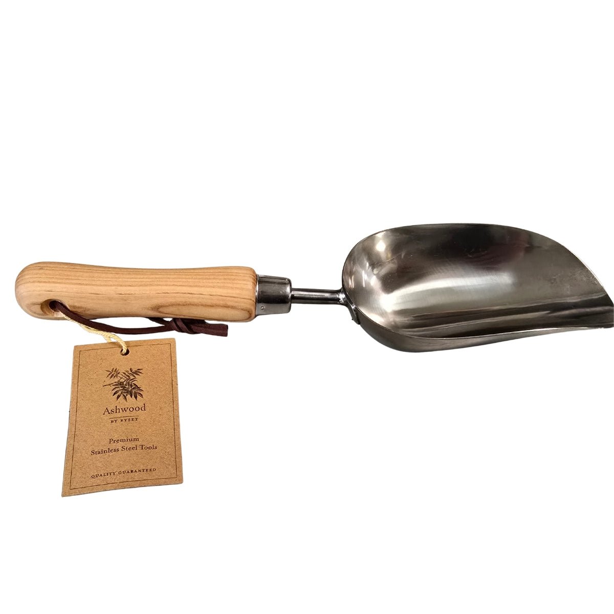 Stainless Steel Potting Scoop GD716 | 320mm Garden Soil &amp; Potting Mix Scoop with FSC Ashwood Handle - Oldboy&