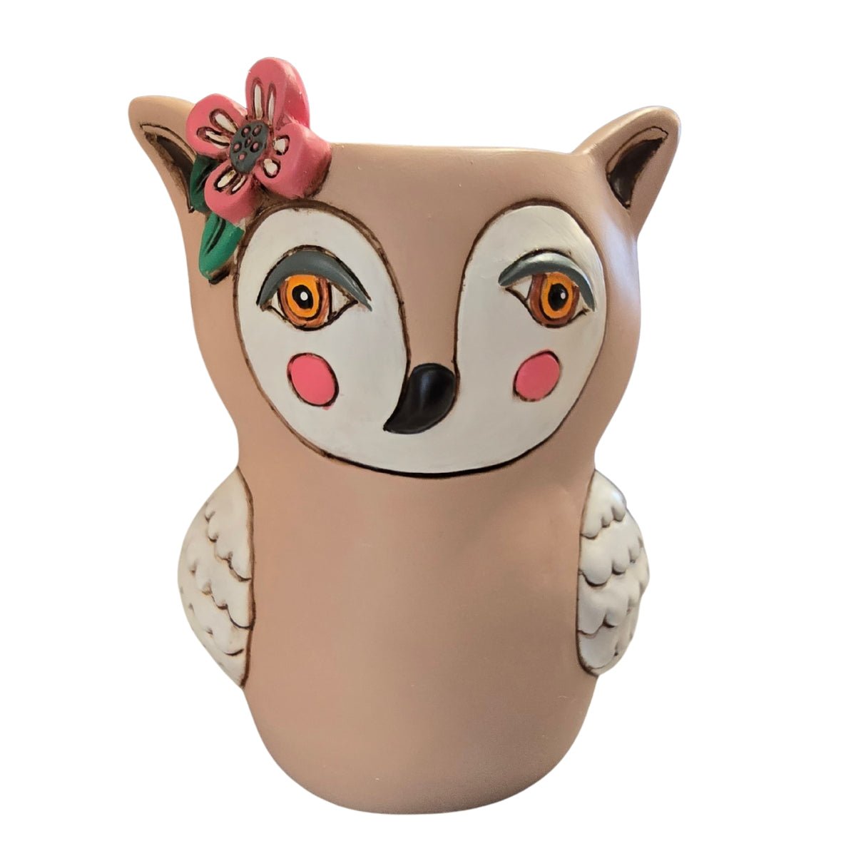 Sweet Owl Planter – Hand‑Painted Polyresin Cat/Owl Planter with Drainage - Oldboy&