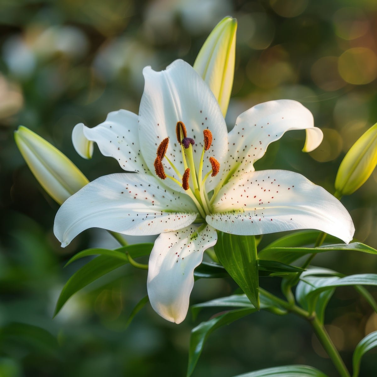 White Twinkle Tiger Hybrid Lilium Bulb | White Side-Facing Lily Blooms - Oldboy&