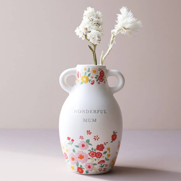 Large Ceramic Wonderful Mum Floral Vase, H15.5cm - Oldboy&