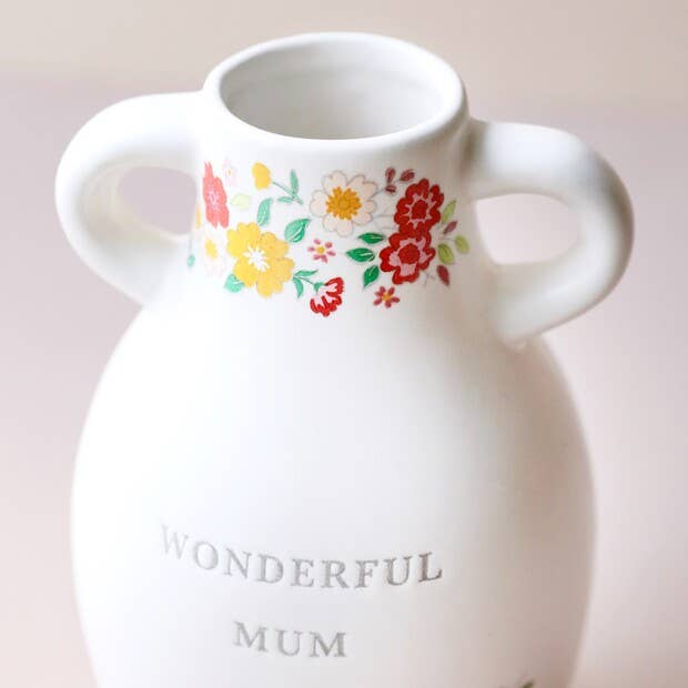 Large Ceramic Wonderful Mum Floral Vase, H15.5cm - Oldboy&