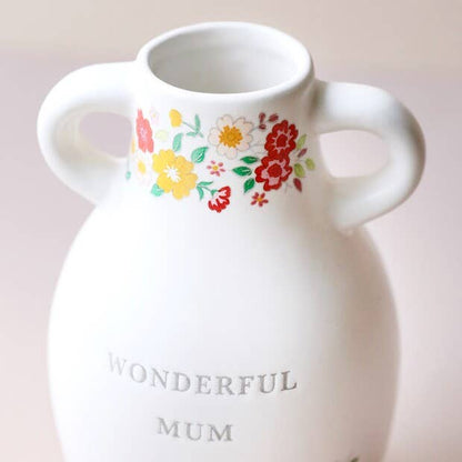 Large Ceramic Wonderful Mum Floral Vase, H15.5cm - Oldboy&