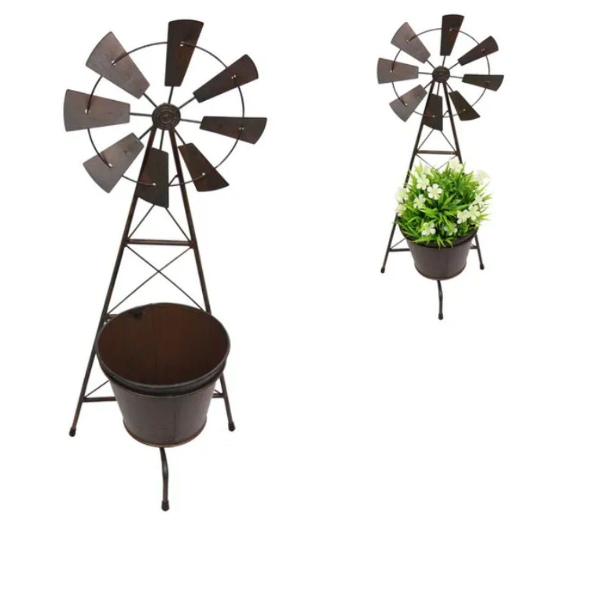Metal Windmill with Pot | 60cm - Oldboy&