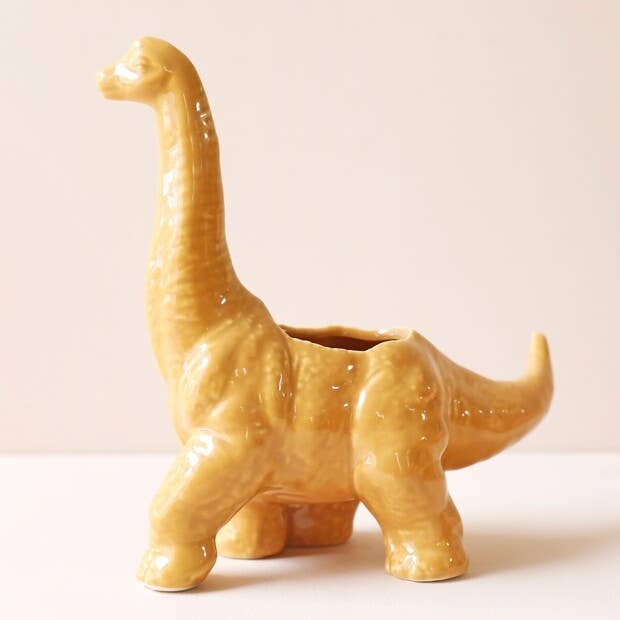 Mustard Diplodocus Dinosaur Planter - Oldboy&