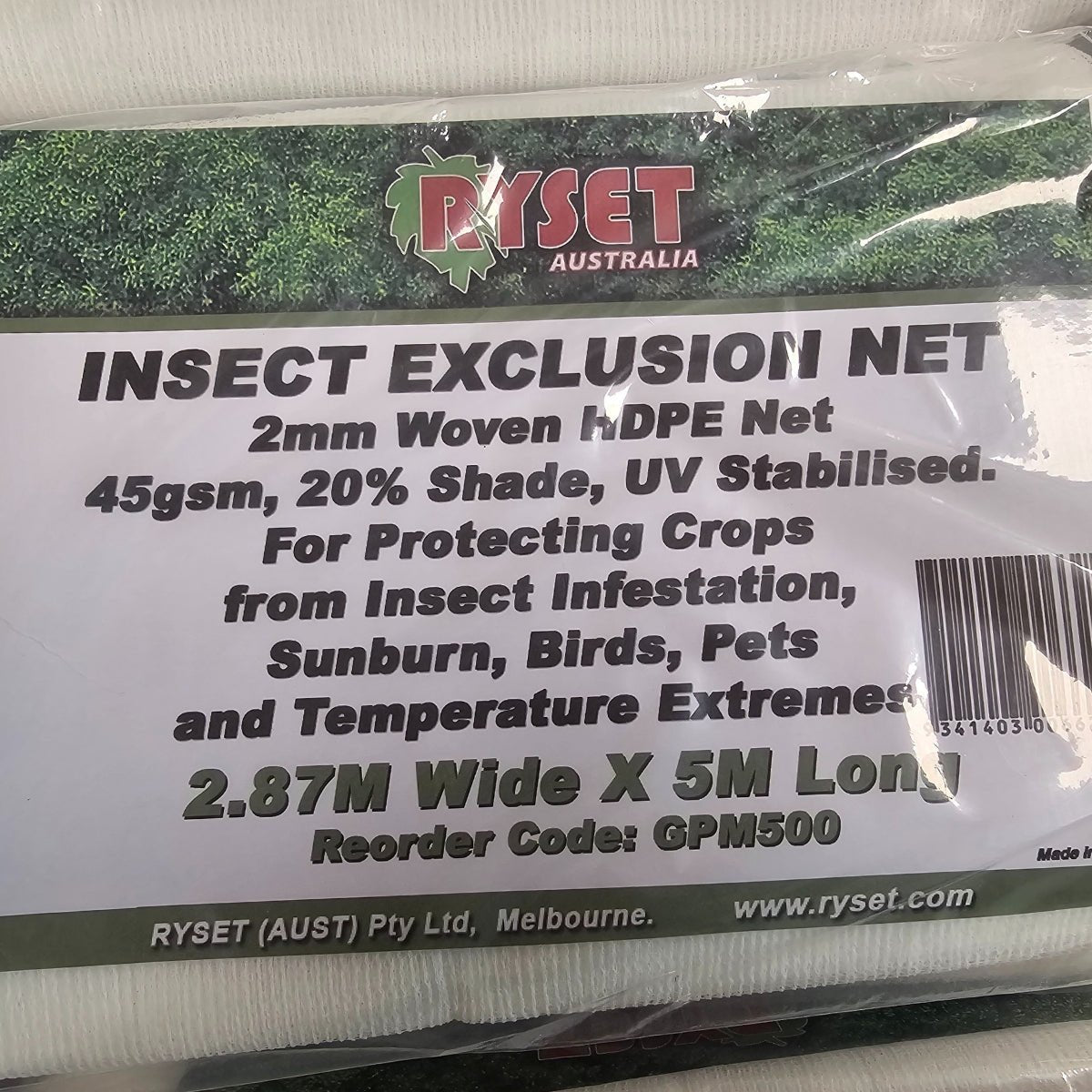 Ryset 2.87M Wide x 5M Long Insect Exclusion Net: The Ultimate Garden Protector - Oldboy&